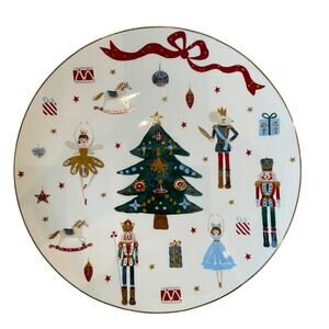 Monterey Bay Nutcracker Ballet Dinner Plates 10.5in Set of 4 Christmas New